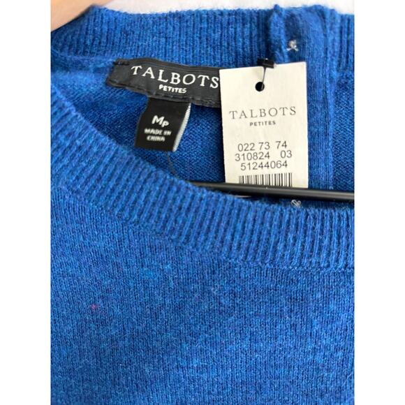 Talbots New Blue Wool Blend Crewneck Sweater MP - Picture 4 of 7